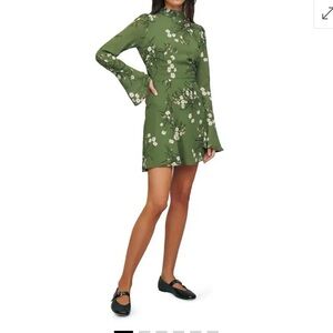 Reformation Persis Floral Long Sleeve Mini Dress